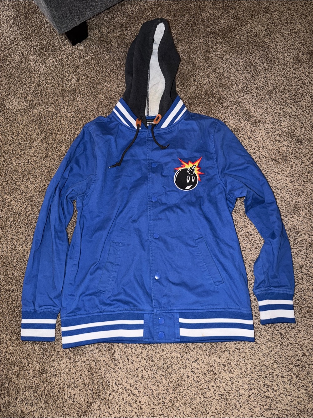 The Hundreds Blue Hooded Bomber Jacket